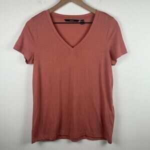 Vero Moda Womens V-Neck Short Sleeve Casual Lightweight Blush Pink T-Shirt XS